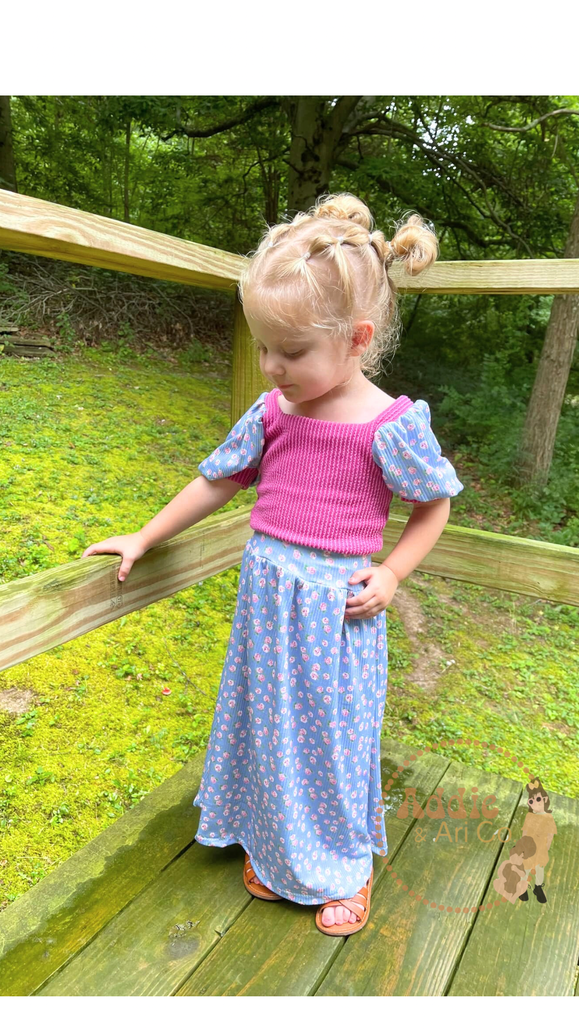 Aria top & maxi skirt set (mystery print)