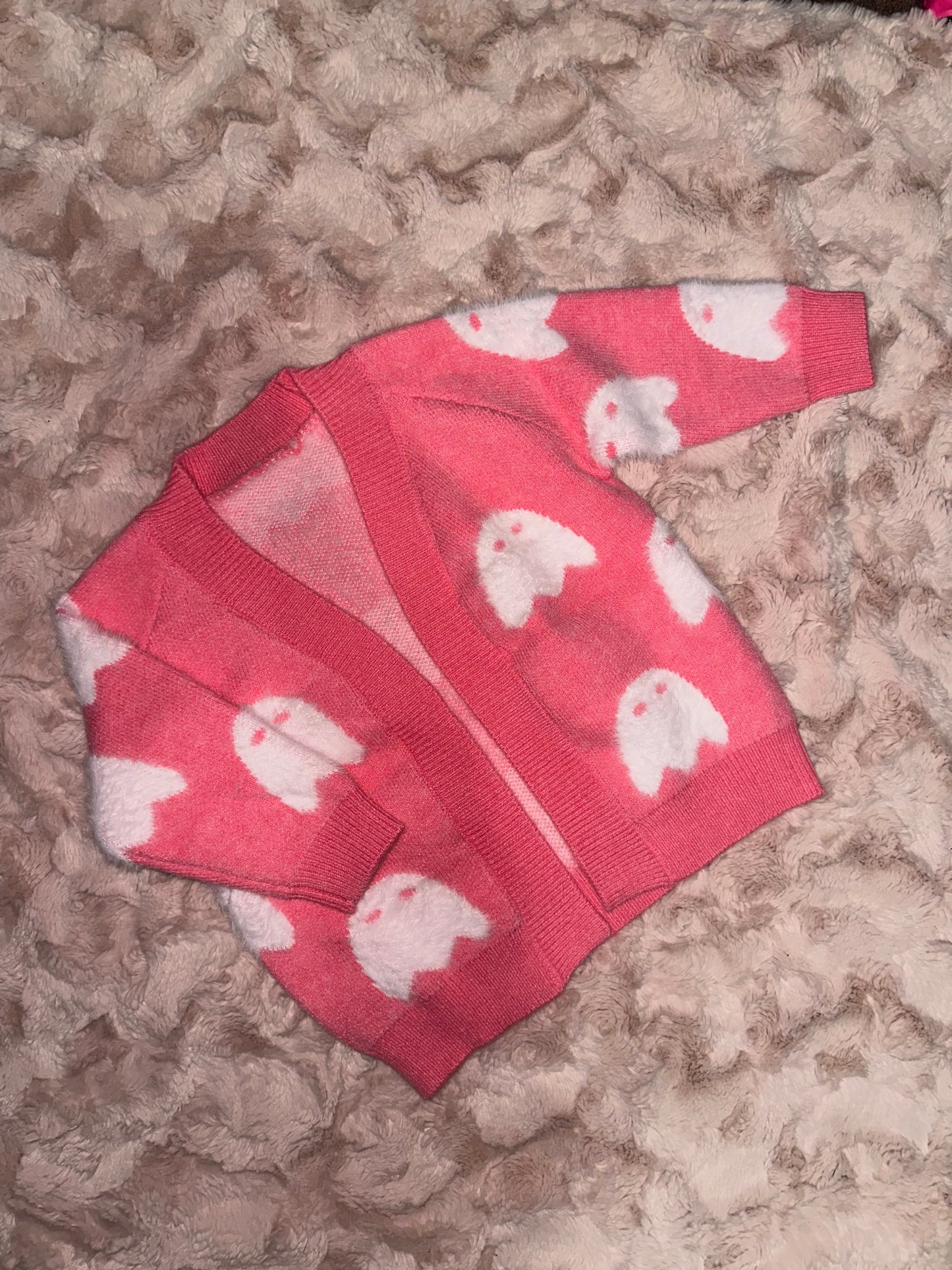 Fleece ghost cardigan - PINK