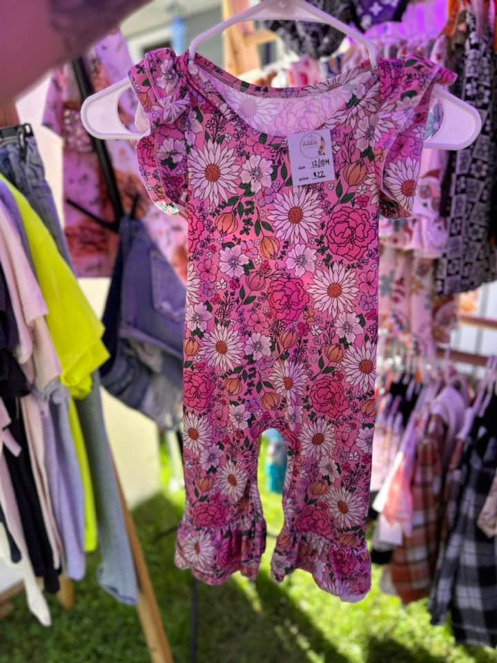 Floral ruffled jumper
