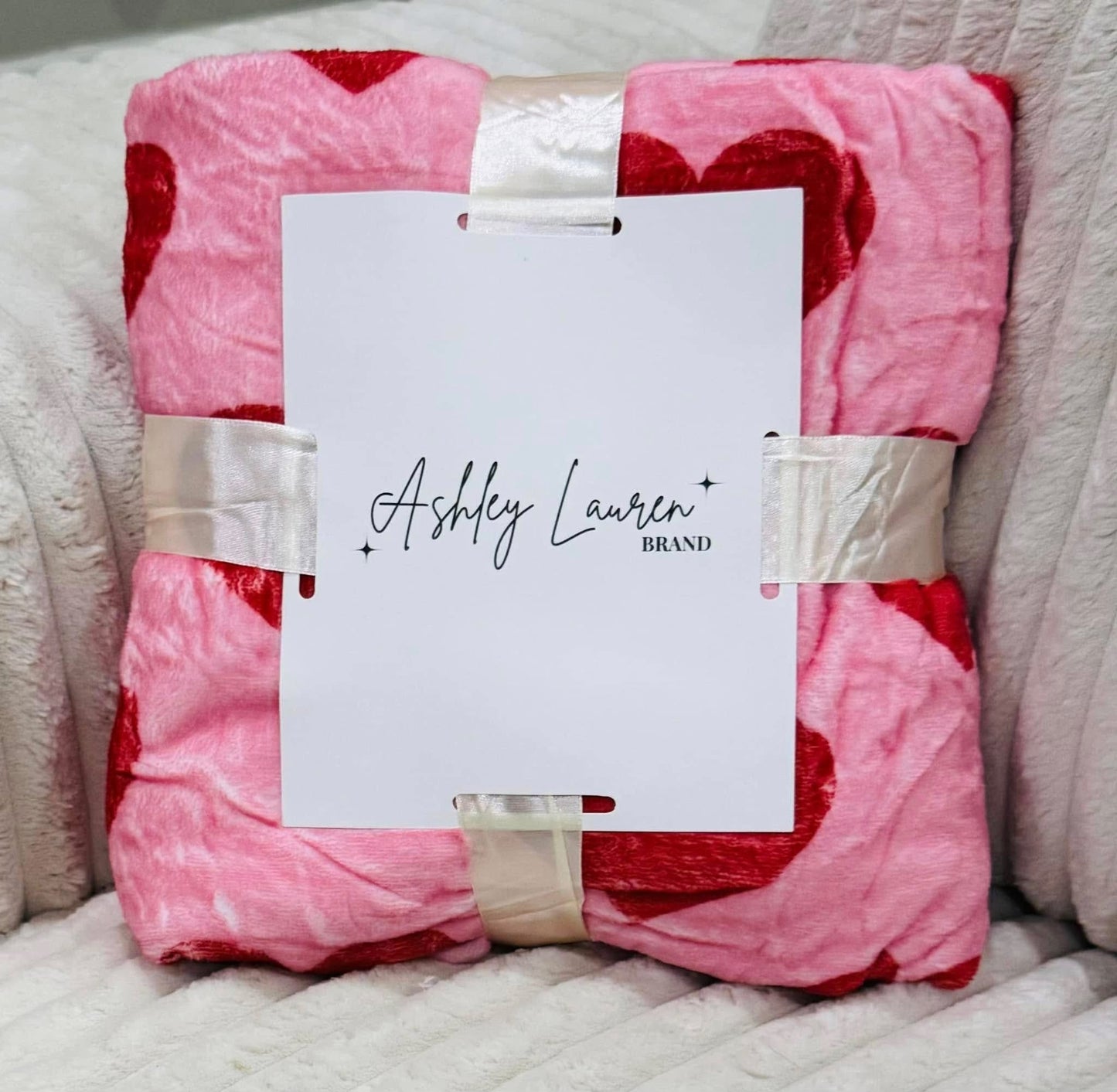 Throw-size “heart” blanket