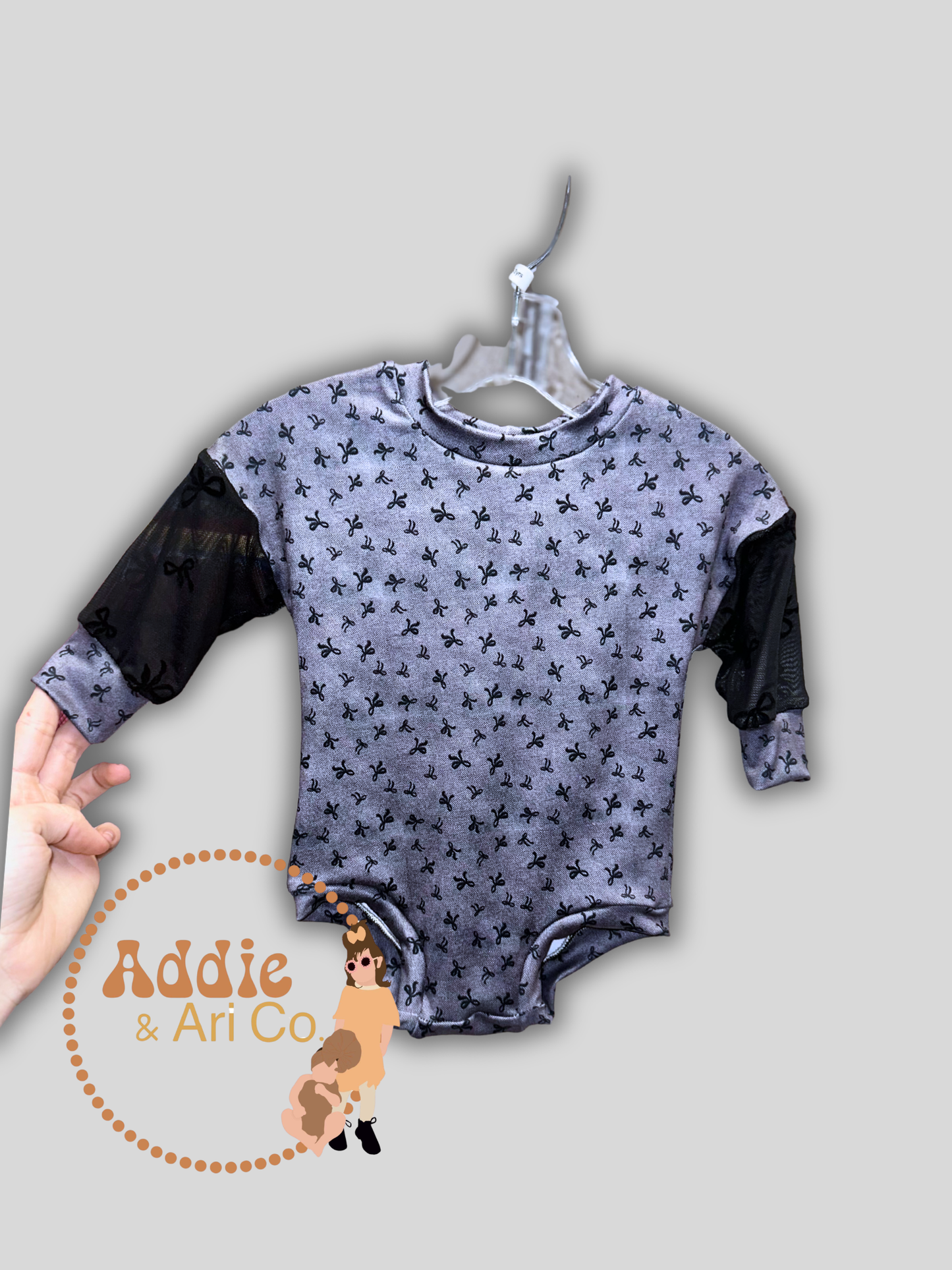 24M - Sweater Romper w/Mesh Sleeves