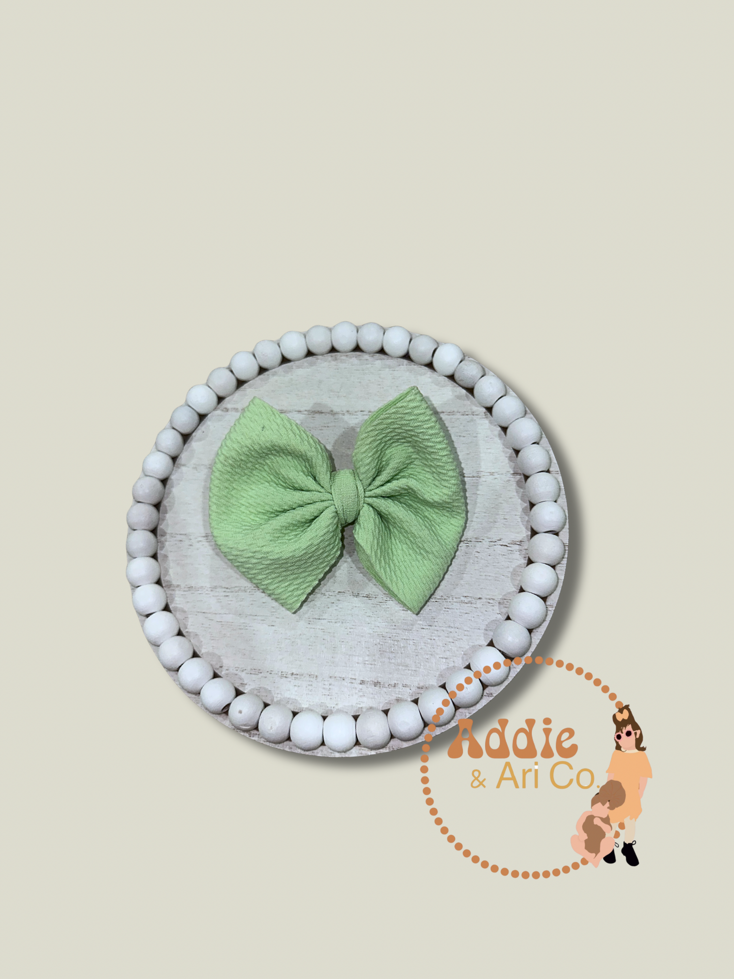 Medium Green Bow on Clip
