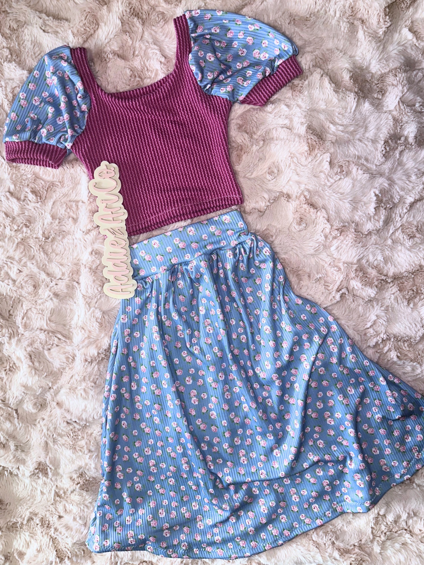 Aria top & maxi skirt set (mystery print)