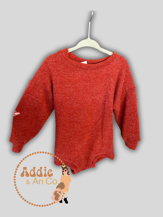 18/24M - Orange Sweater Knit Romper