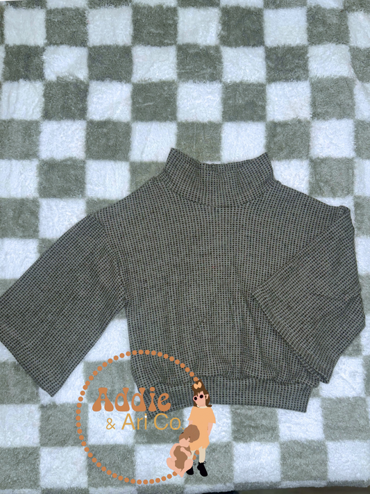 5T - Green Waffle Mock Neck