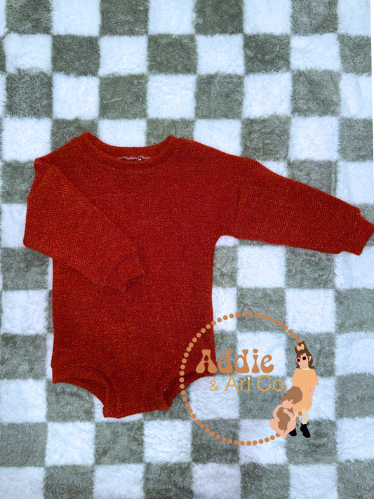 18/24M - Orange Sweater Knit Romper