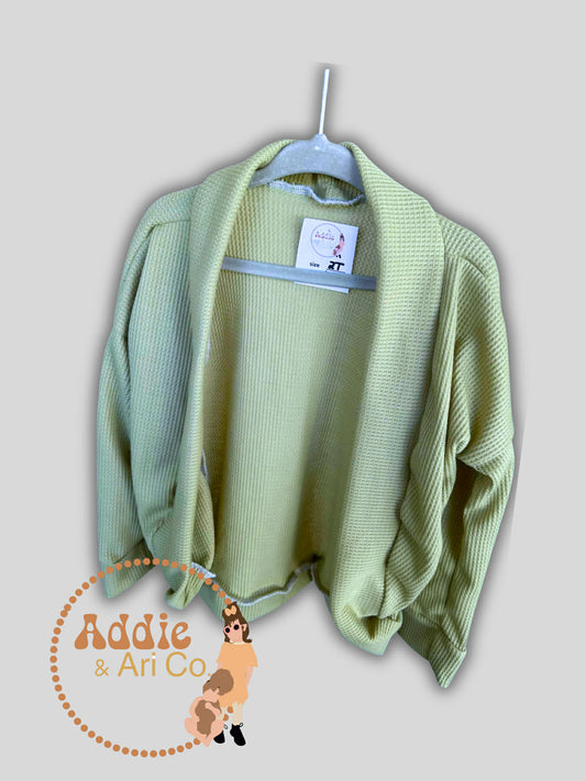 2T - Green Waffle Cardigan