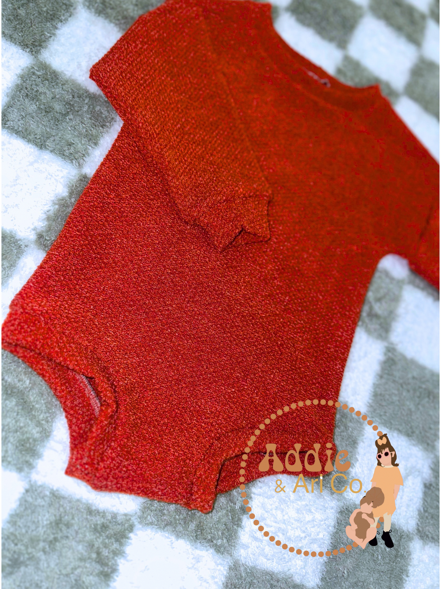 18/24M - Orange Sweater Knit Romper