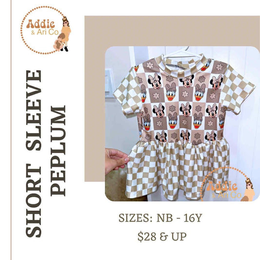 Short Sleeve Peplum