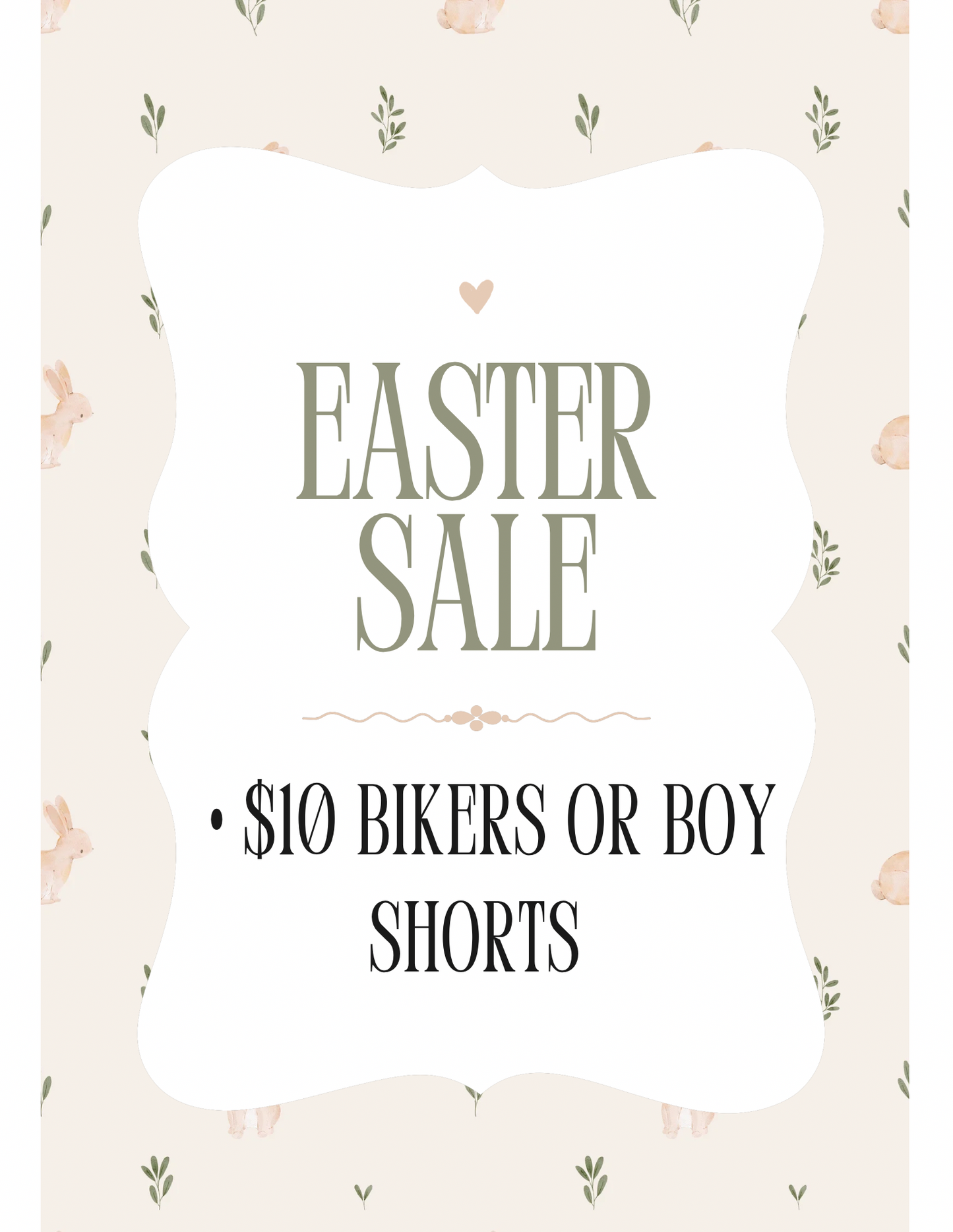 $10 Bikers or Boy Shorts (Up to 4T)